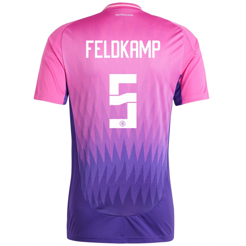 Hombre Camiseta Alemania Jana Feldkamp #5 Rosado Morado 2ª Equipación 24-26 La Camisa Chile