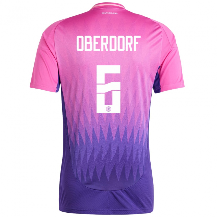 Hombre Camiseta Alemania Lena Oberdorf #6 Rosado Morado 2ª Equipación 24-26 La Camisa Chile