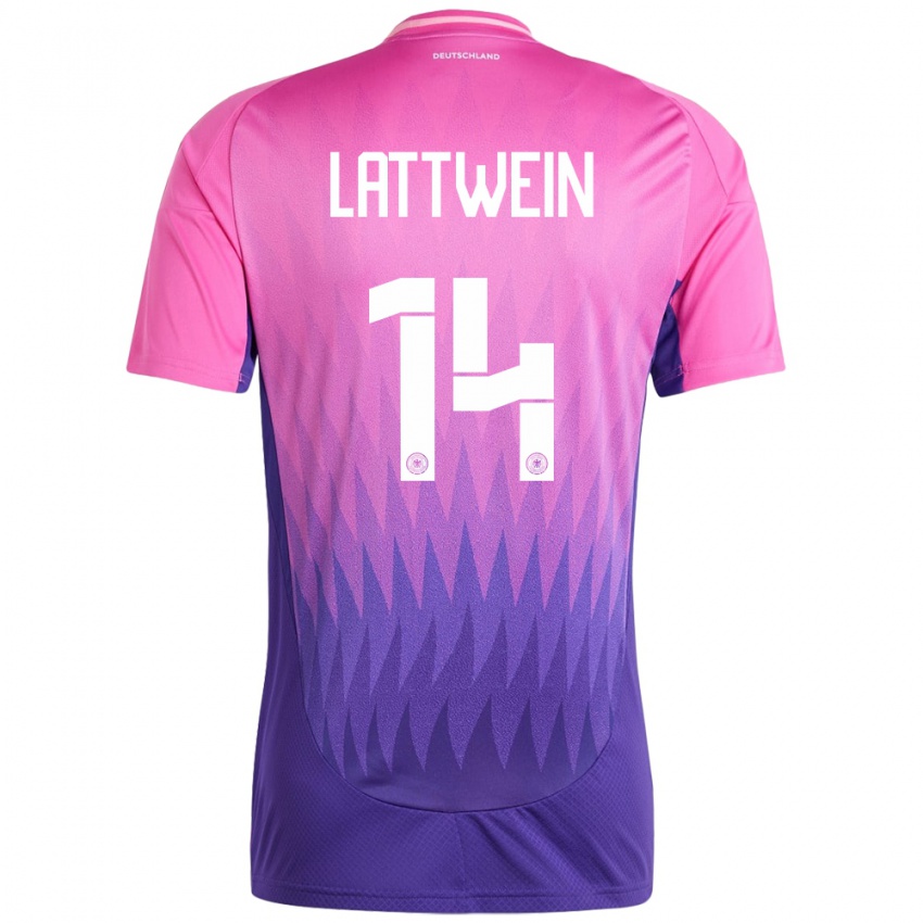 Hombre Camiseta Alemania Lena Lattwein #14 Rosado Morado 2ª Equipación 24-26 La Camisa Chile