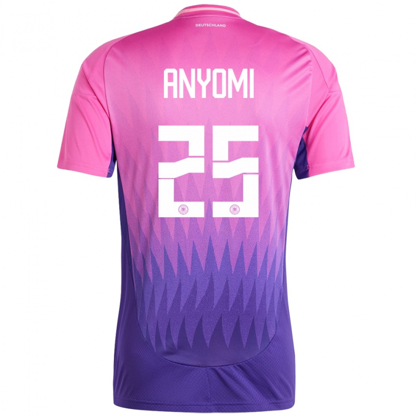 Hombre Camiseta Alemania Nicole Anyomi #25 Rosado Morado 2ª Equipación 24-26 La Camisa Chile