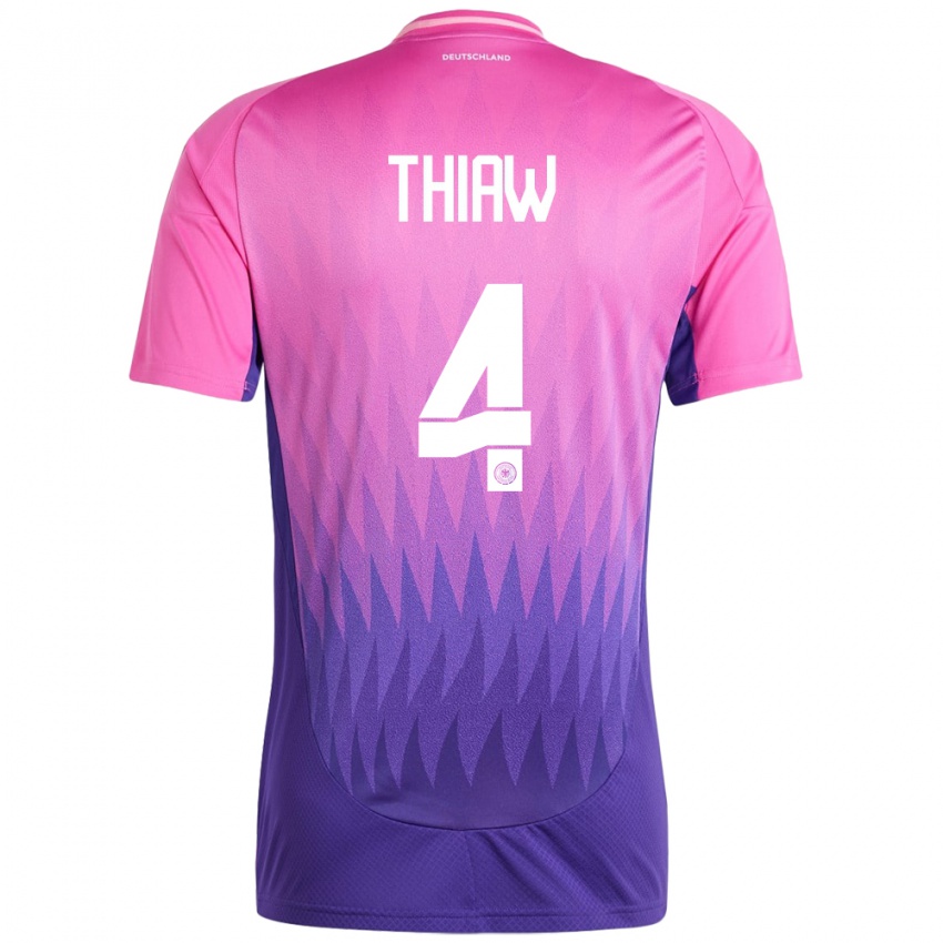 Hombre Camiseta Alemania Malick Thiaw #4 Rosado Morado 2ª Equipación 24-26 La Camisa Chile