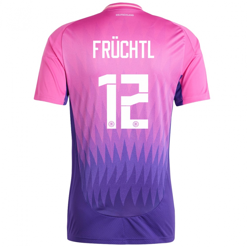 Hombre Camiseta Alemania Christian Fruchtl #12 Rosado Morado 2ª Equipación 24-26 La Camisa Chile