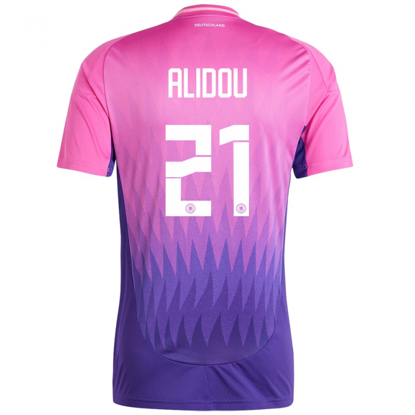 Hombre Camiseta Alemania Faride Alidou #21 Rosado Morado 2ª Equipación 24-26 La Camisa Chile