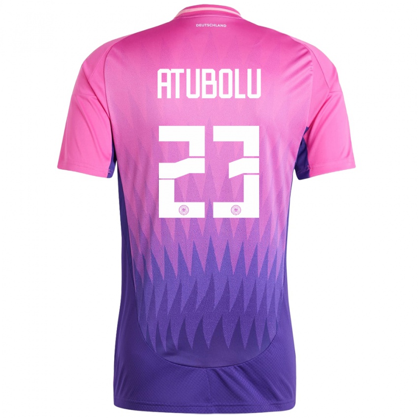 Hombre Camiseta Alemania Noah Atubolu #23 Rosado Morado 2ª Equipación 24-26 La Camisa Chile