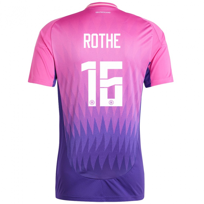 Hombre Camiseta Alemania Tom Rothe #16 Rosado Morado 2ª Equipación 24-26 La Camisa Chile