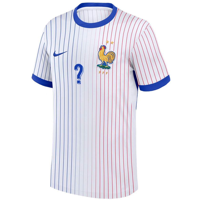 Hombre Camiseta Francia Su Nombre #0 Blanco 2ª Equipación 24-26 La Camisa Chile