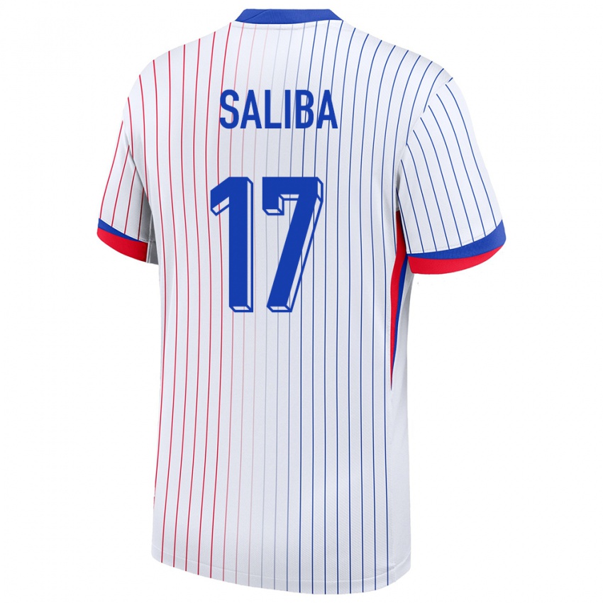 Hombre Camiseta Francia William Saliba #17 Blanco 2ª Equipación 24-26 La Camisa Chile