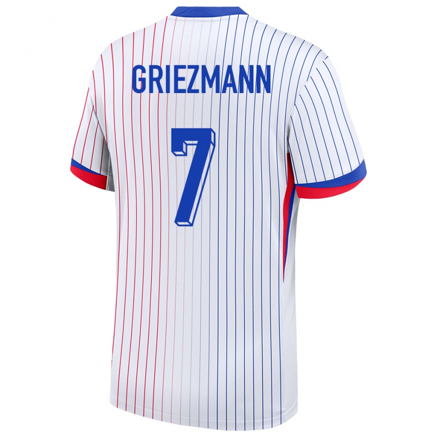 Hombre Camiseta Francia Antoine Griezmann #7 Blanco 2ª Equipación 24-26 La Camisa Chile