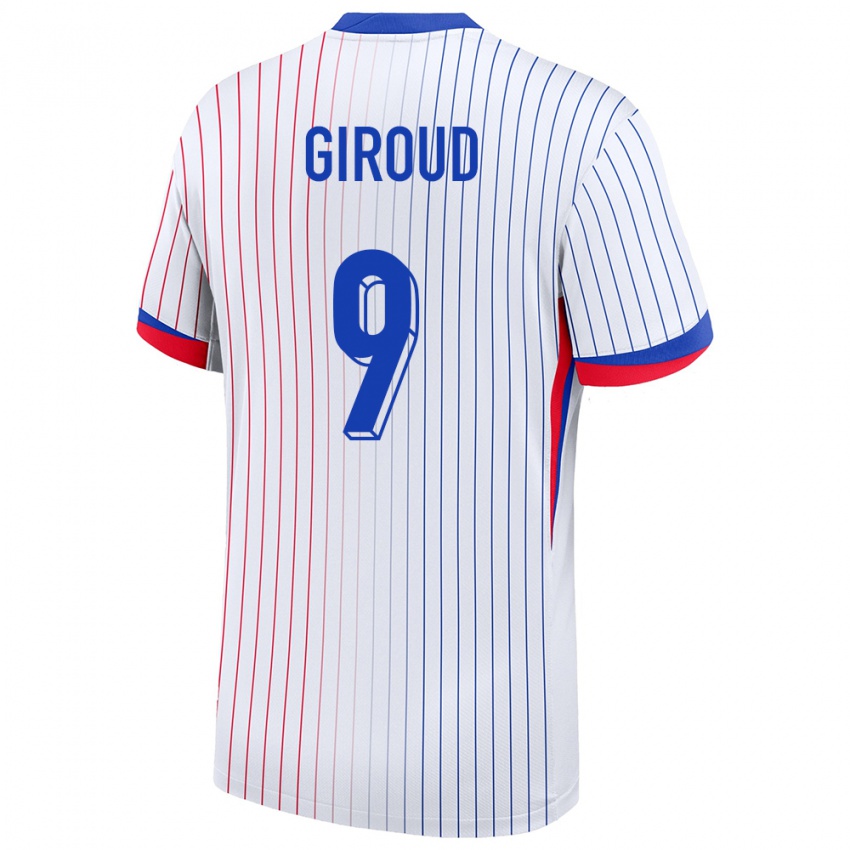 Hombre Camiseta Francia Olivier Giroud #9 Blanco 2ª Equipación 24-26 La Camisa Chile