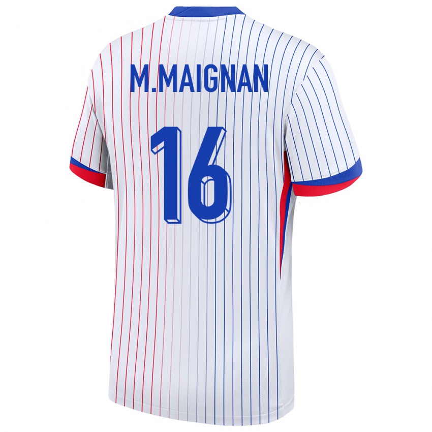 Hombre Camiseta Francia Mike Maignan #16 Blanco 2ª Equipación 24-26 La Camisa Chile