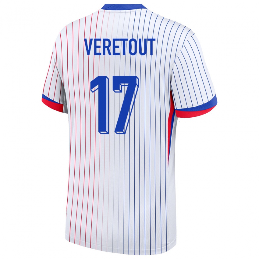 Hombre Camiseta Francia Jordan Veretout #17 Blanco 2ª Equipación 24-26 La Camisa Chile