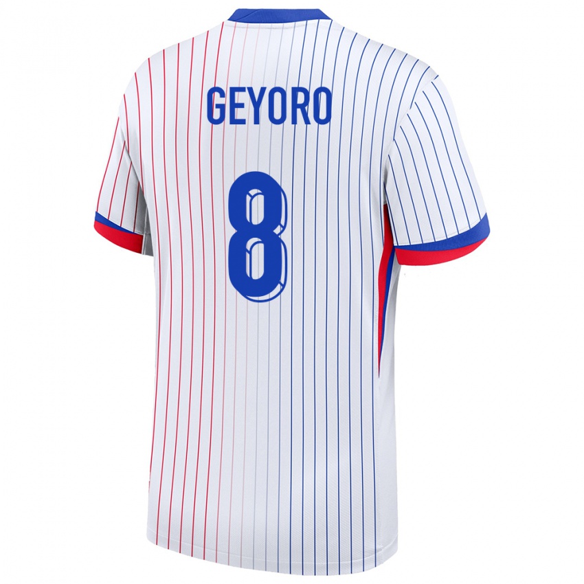 Hombre Camiseta Francia Grace Geyoro #8 Blanco 2ª Equipación 24-26 La Camisa Chile