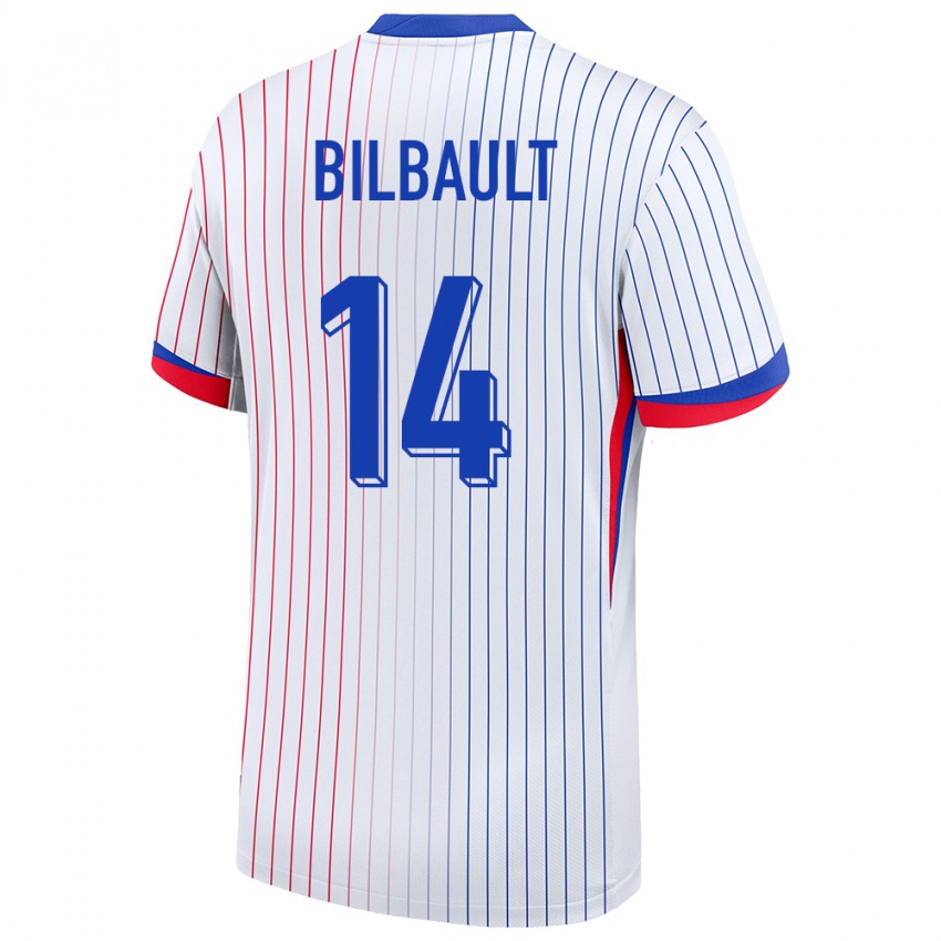 Hombre Camiseta Francia Charlotte Bilbault #14 Blanco 2ª Equipación 24-26 La Camisa Chile