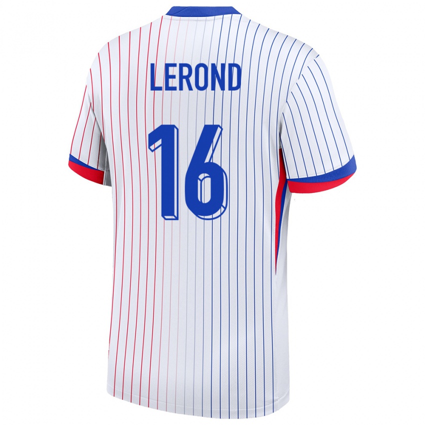 Hombre Camiseta Francia Justine Lerond #16 Blanco 2ª Equipación 24-26 La Camisa Chile
