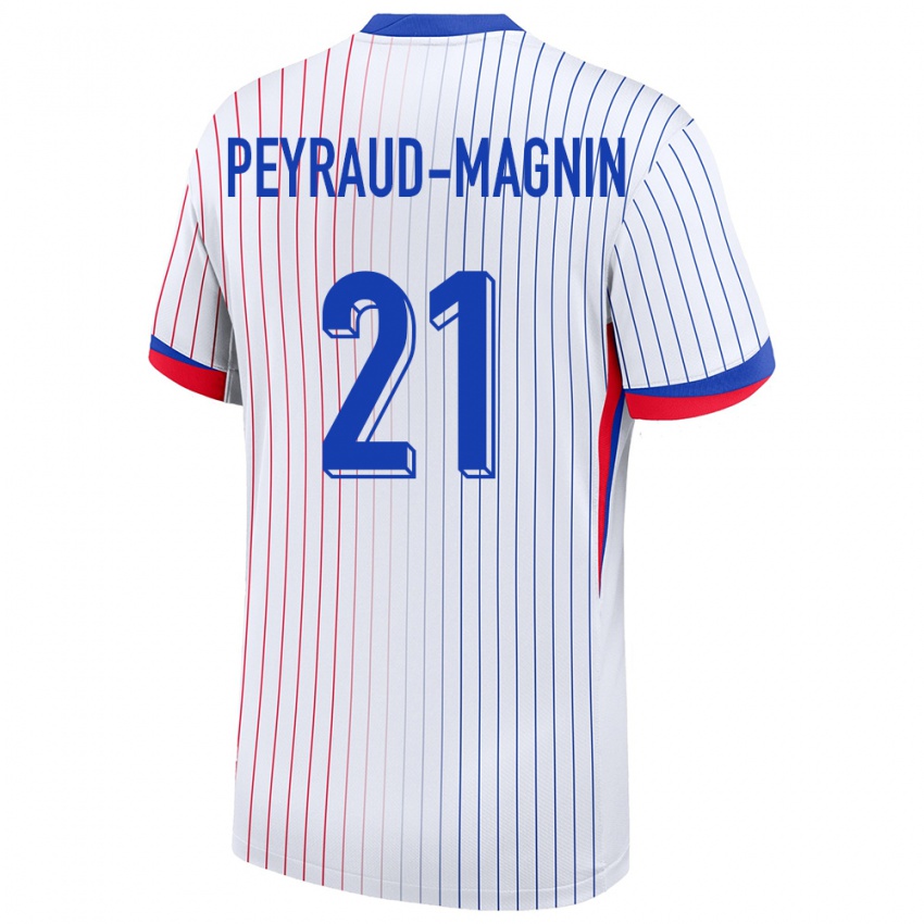 Hombre Camiseta Francia Pauline Peyraud Magnin #21 Blanco 2ª Equipación 24-26 La Camisa Chile