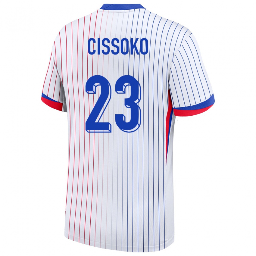Hombre Camiseta Francia Hawa Cissoko #23 Blanco 2ª Equipación 24-26 La Camisa Chile
