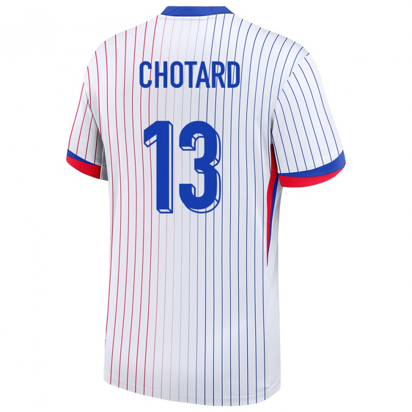 Hombre Camiseta Francia Joris Chotard #13 Blanco 2ª Equipación 24-26 La Camisa Chile