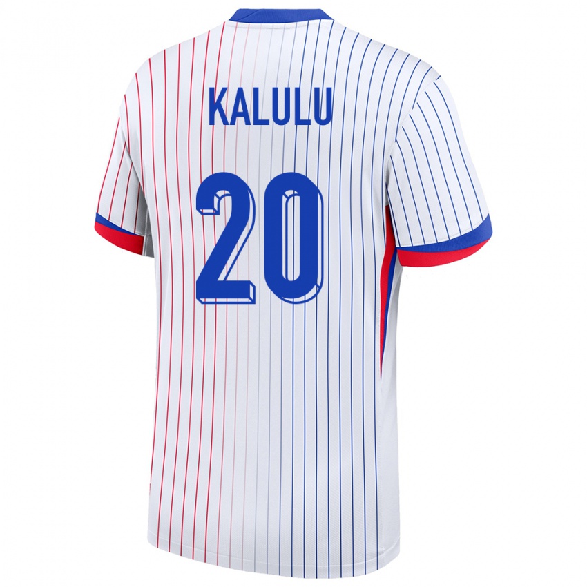 Hombre Camiseta Francia Pierre Kalulu #20 Blanco 2ª Equipación 24-26 La Camisa Chile