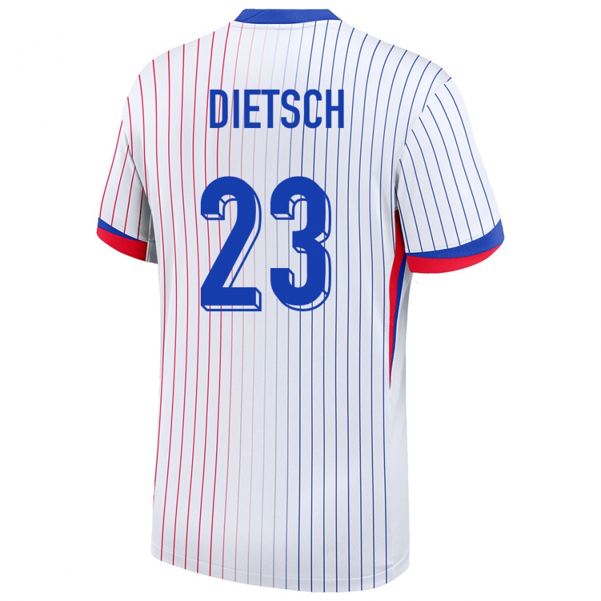 Hombre Camiseta Francia Guillaume Dietsch #23 Blanco 2ª Equipación 24-26 La Camisa Chile