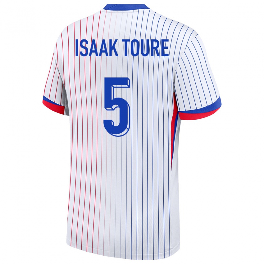 Hombre Camiseta Francia Souleymane Isaak Toure #5 Blanco 2ª Equipación 24-26 La Camisa Chile