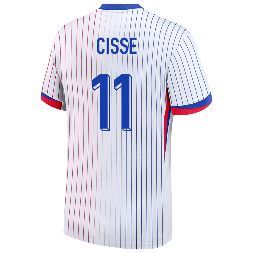 Hombre Camiseta Francia Lamine Cisse #11 Blanco 2ª Equipación 24-26 La Camisa Chile