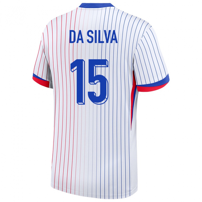 Hombre Camiseta Francia Florent Da Silva #15 Blanco 2ª Equipación 24-26 La Camisa Chile