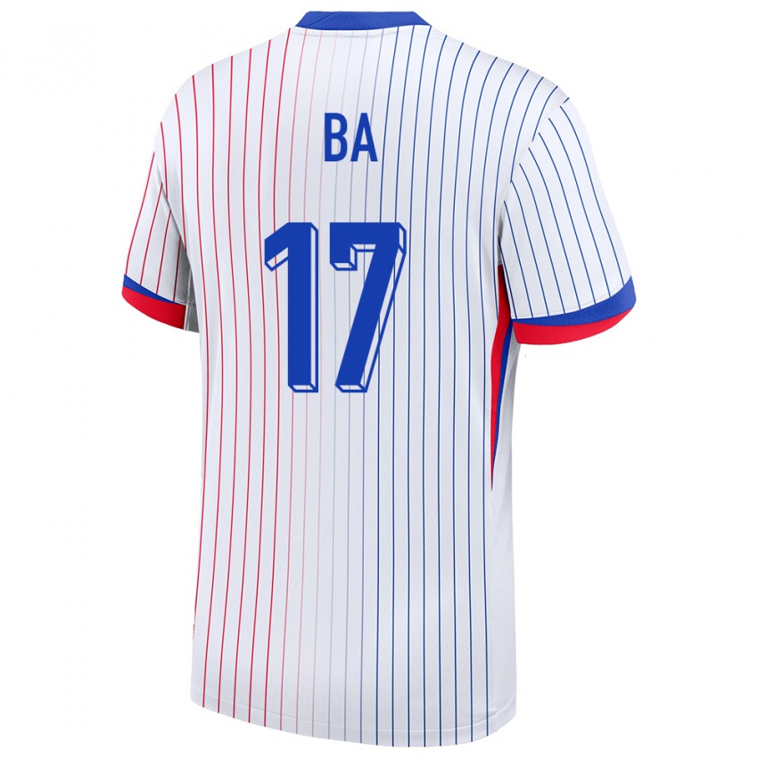 Hombre Camiseta Francia Abdoullah Ba #17 Blanco 2ª Equipación 24-26 La Camisa Chile