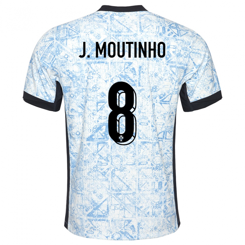 Hombre Camiseta Portugal Joao Moutinho #8 Crema Azul 2ª Equipación 24-26 La Camisa Chile