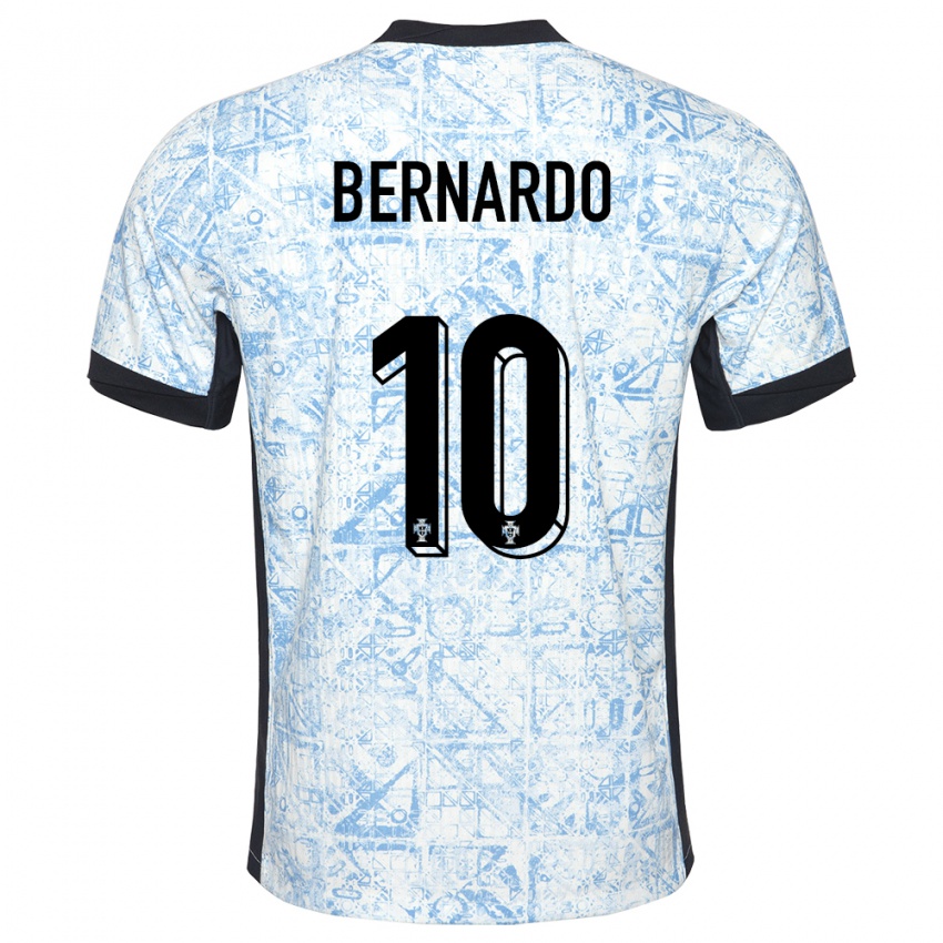Hombre Camiseta Portugal Bernardo Silva #10 Crema Azul 2ª Equipación 24-26 La Camisa Chile