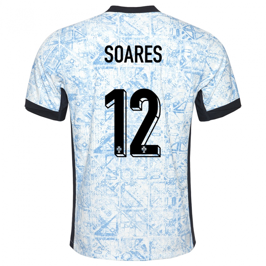 Hombre Camiseta Portugal Samuel Soares #12 Crema Azul 2ª Equipación 24-26 La Camisa Chile