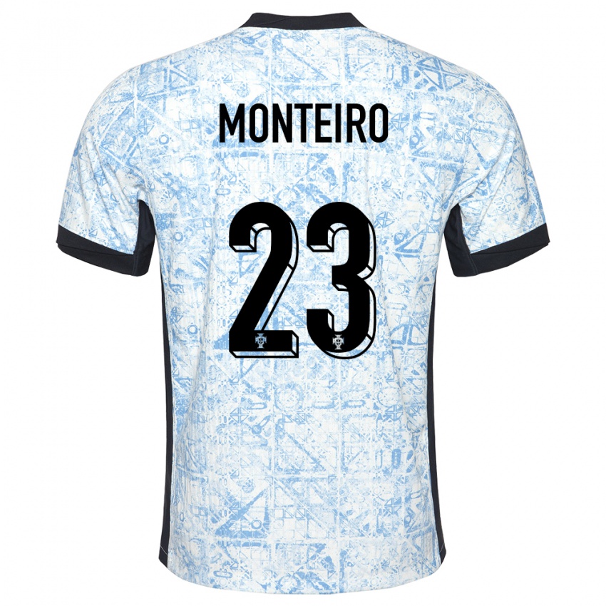 Hombre Camiseta Portugal David Monteiro #23 Crema Azul 2ª Equipación 24-26 La Camisa Chile