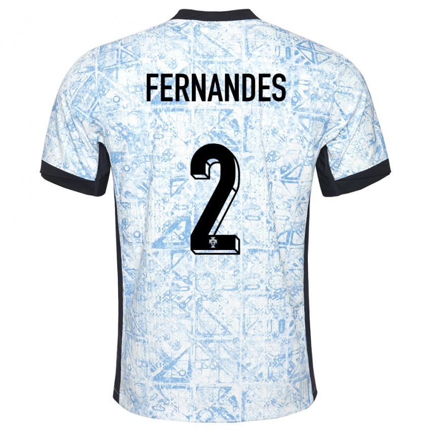 Hombre Camiseta Portugal Martim Fernandes #2 Crema Azul 2ª Equipación 24-26 La Camisa Chile