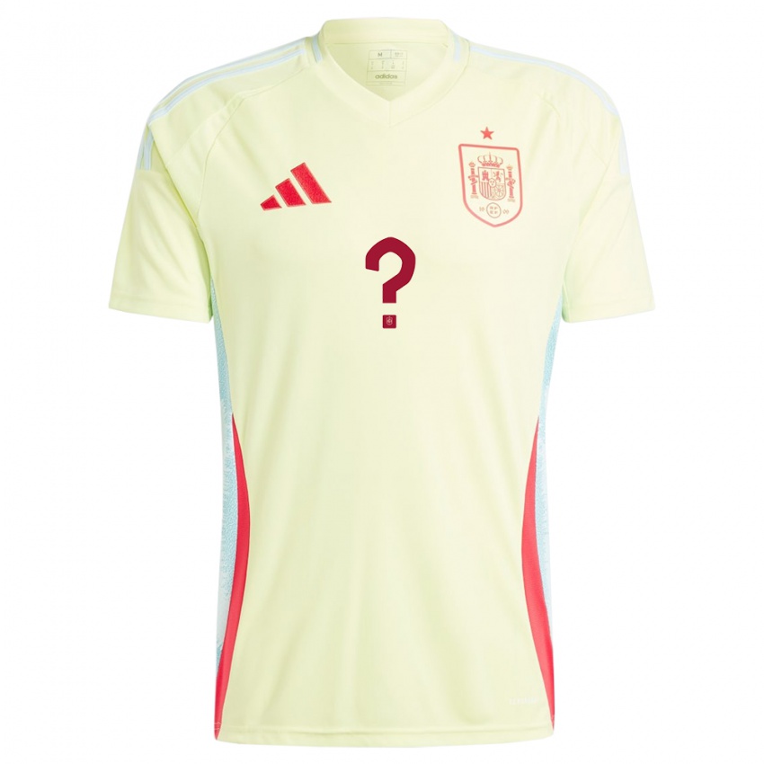 Hombre Camiseta España Su Nombre #0 Amarillo 2ª Equipación 24-26 La Camisa Chile