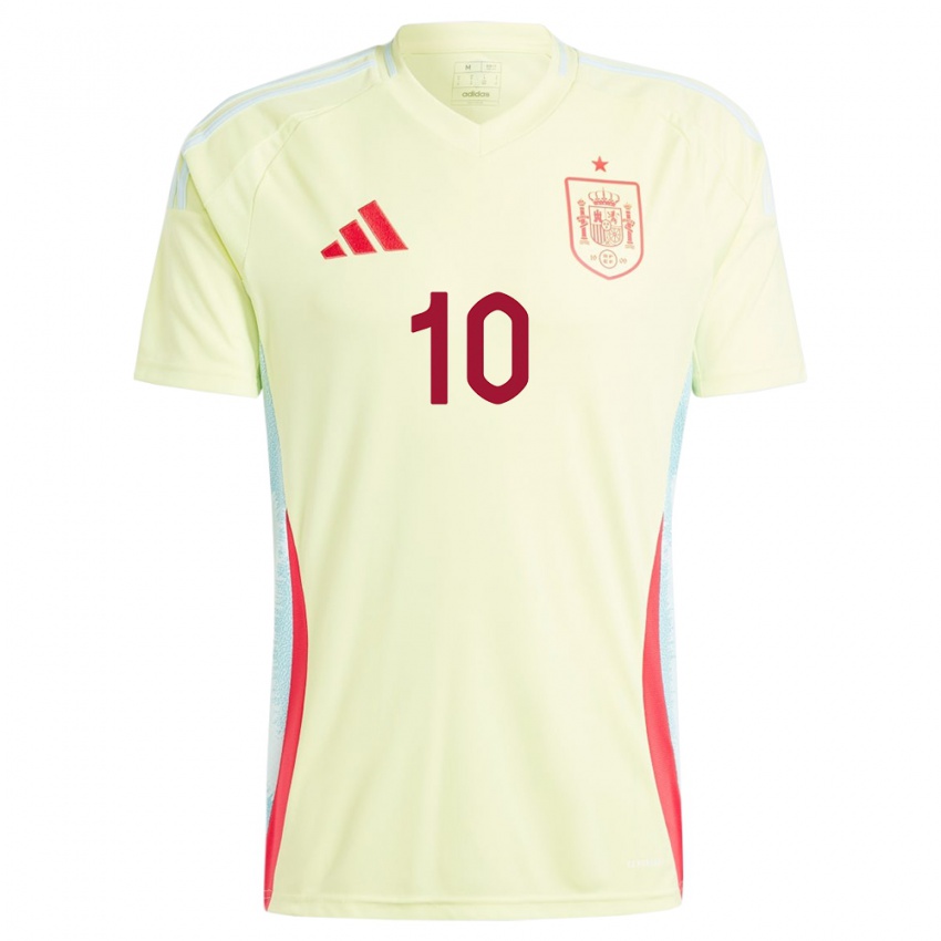 Hombre Camiseta España Ismael Gharbi #10 Amarillo 2ª Equipación 24-26 La Camisa Chile