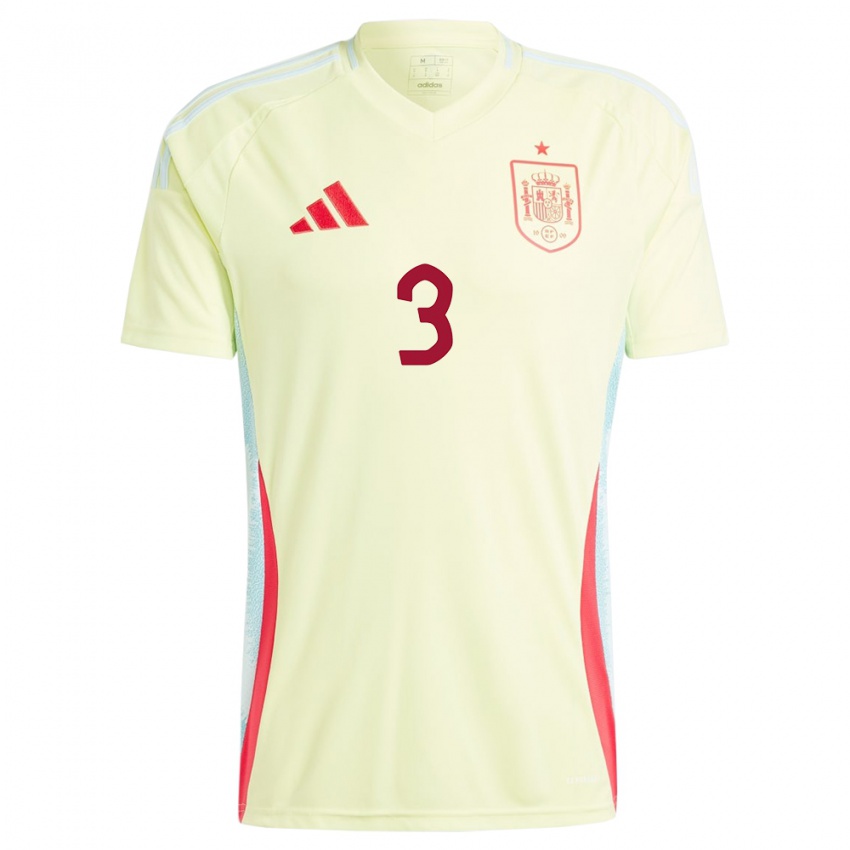 Hombre Camiseta España Ana Tejada #3 Amarillo 2ª Equipación 24-26 La Camisa Chile