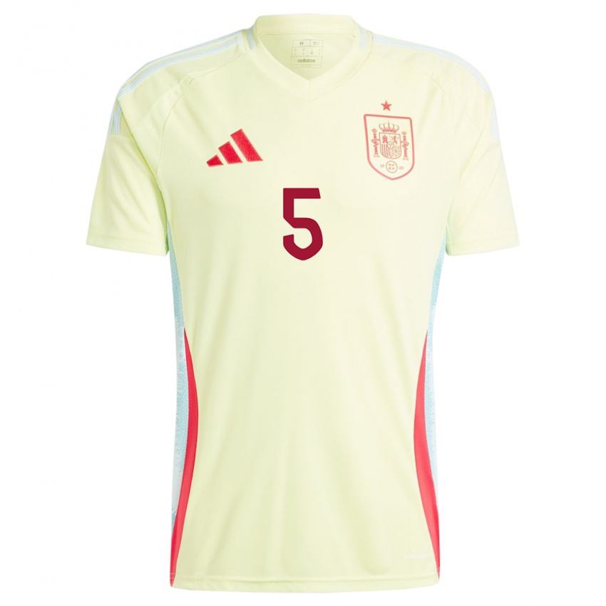 Hombre Camiseta España Sergio Busquets #5 Amarillo 2ª Equipación 24-26 La Camisa Chile