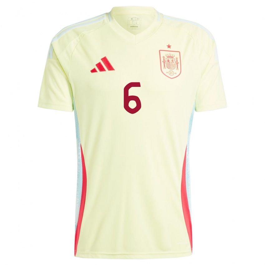 Hombre Camiseta España Gerard Hernandez #6 Amarillo 2ª Equipación 24-26 La Camisa Chile