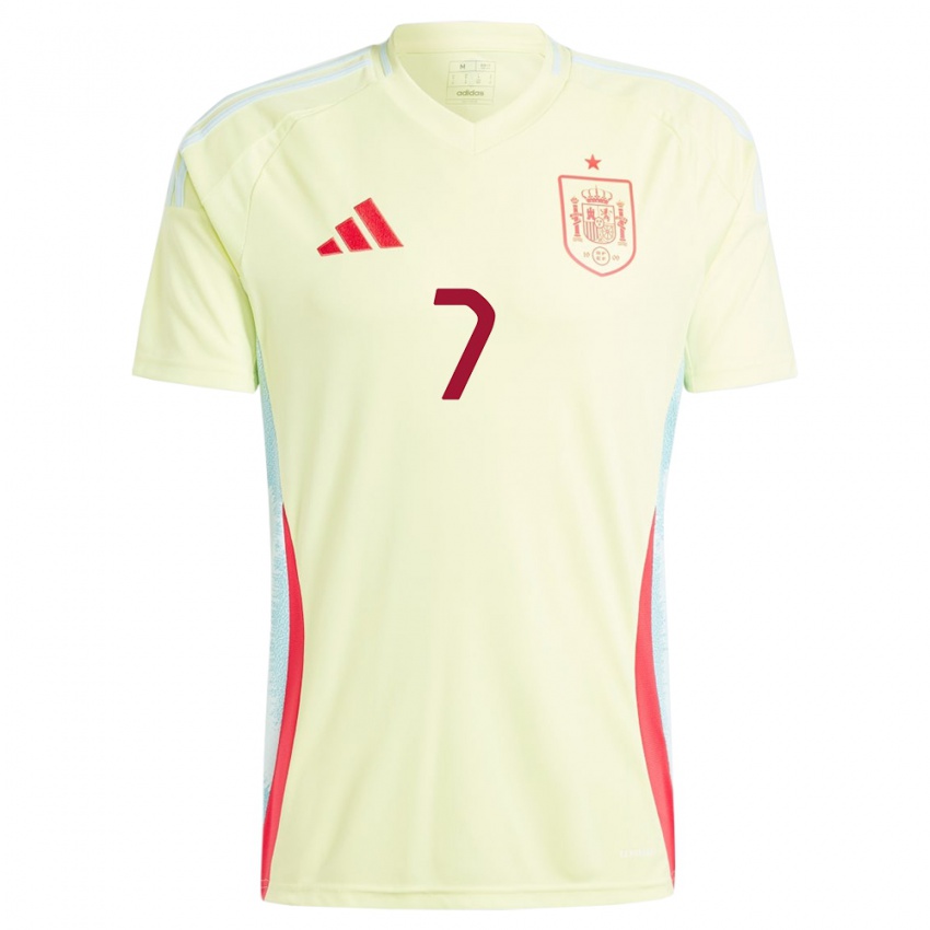 Hombre Camiseta España Alvaro Morata #7 Amarillo 2ª Equipación 24-26 La Camisa Chile