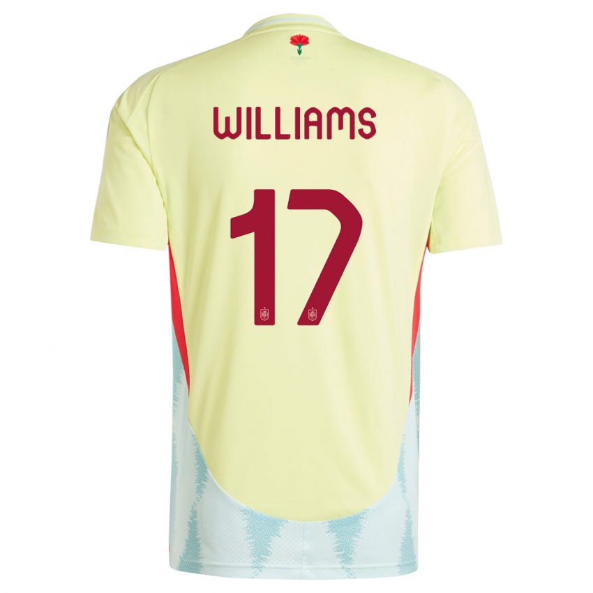 Hombre Camiseta España Nico Williams #17 Amarillo 2ª Equipación 24-26 La Camisa Chile