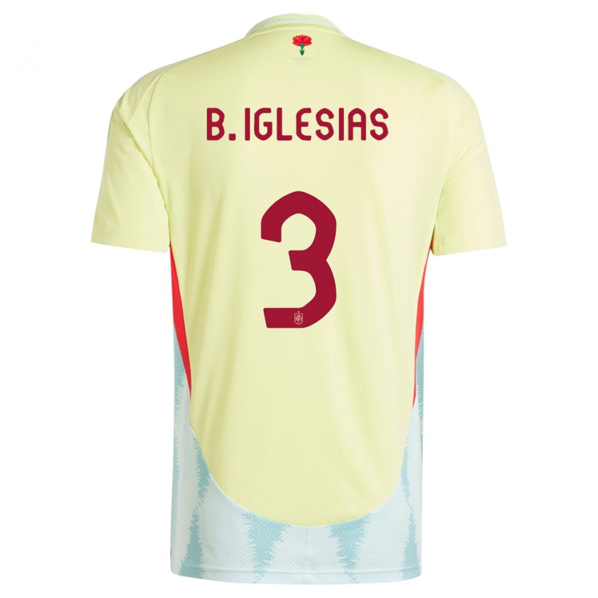 Hombre Camiseta España Borja Iglesias #3 Amarillo 2ª Equipación 24-26 La Camisa Chile