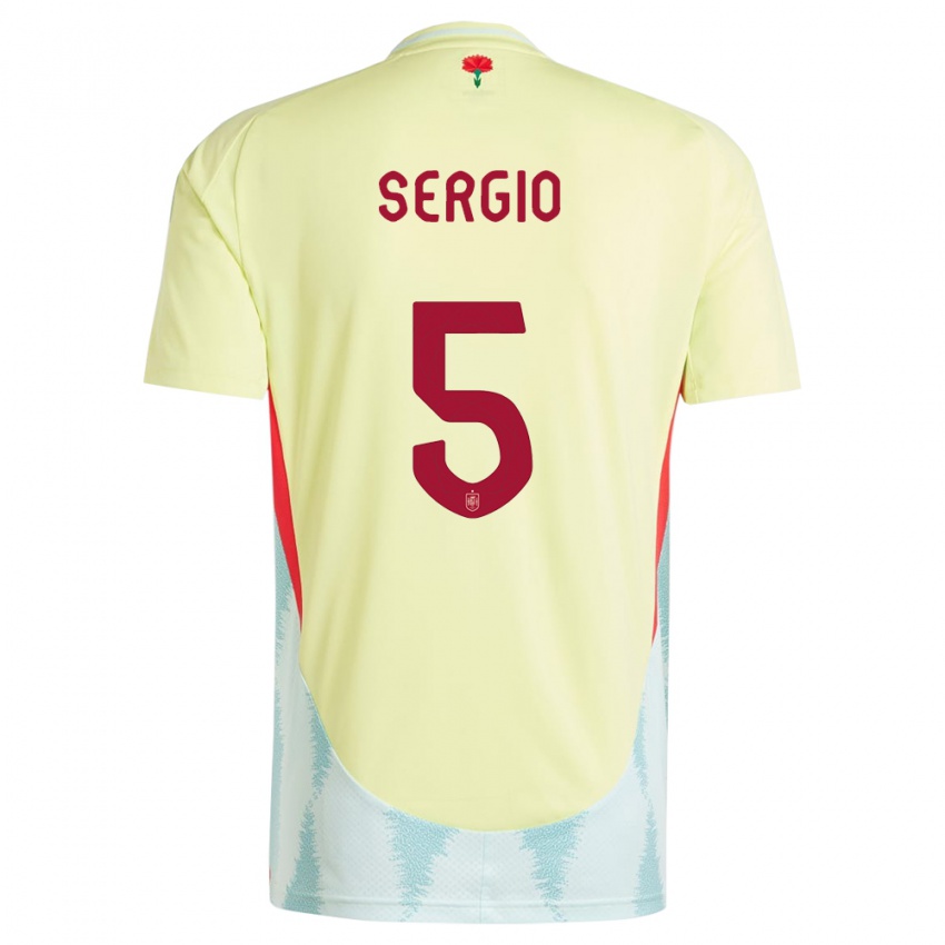 Hombre Camiseta España Sergio Busquets #5 Amarillo 2ª Equipación 24-26 La Camisa Chile