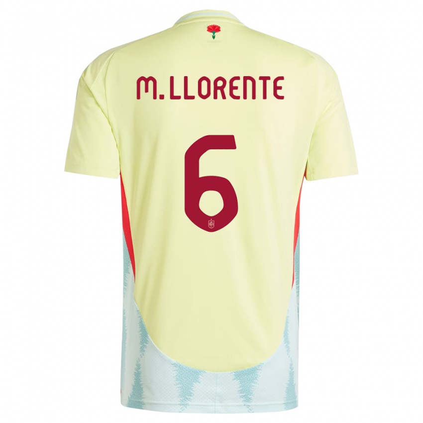 Hombre Camiseta España Marcos Llorente #6 Amarillo 2ª Equipación 24-26 La Camisa Chile