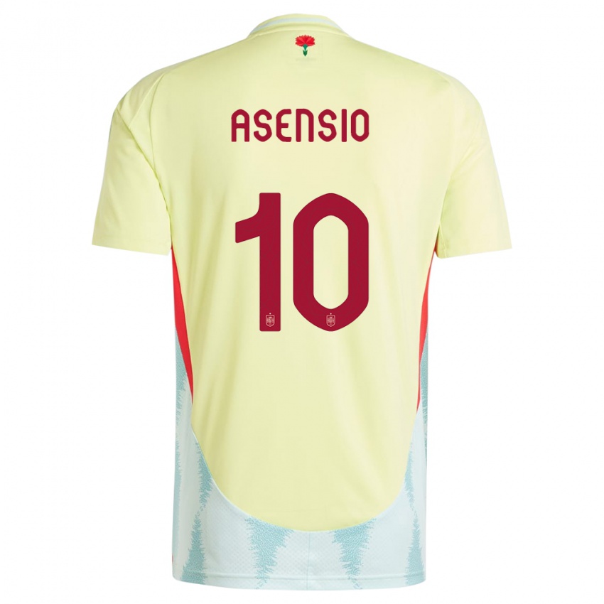 Hombre Camiseta España Marco Asensio #10 Amarillo 2ª Equipación 24-26 La Camisa Chile