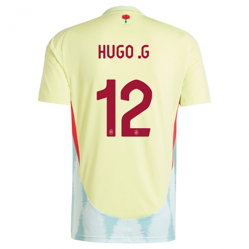 Hombre Camiseta España Hugo Guillamon #12 Amarillo 2ª Equipación 24-26 La Camisa Chile