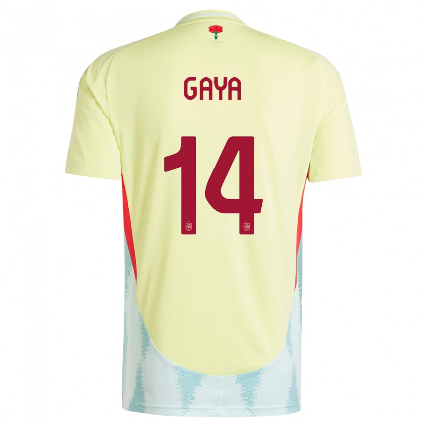 Hombre Camiseta España Jose Gaya #14 Amarillo 2ª Equipación 24-26 La Camisa Chile