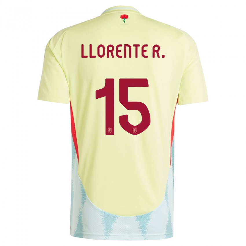 Hombre Camiseta España Diego Llorente #15 Amarillo 2ª Equipación 24-26 La Camisa Chile