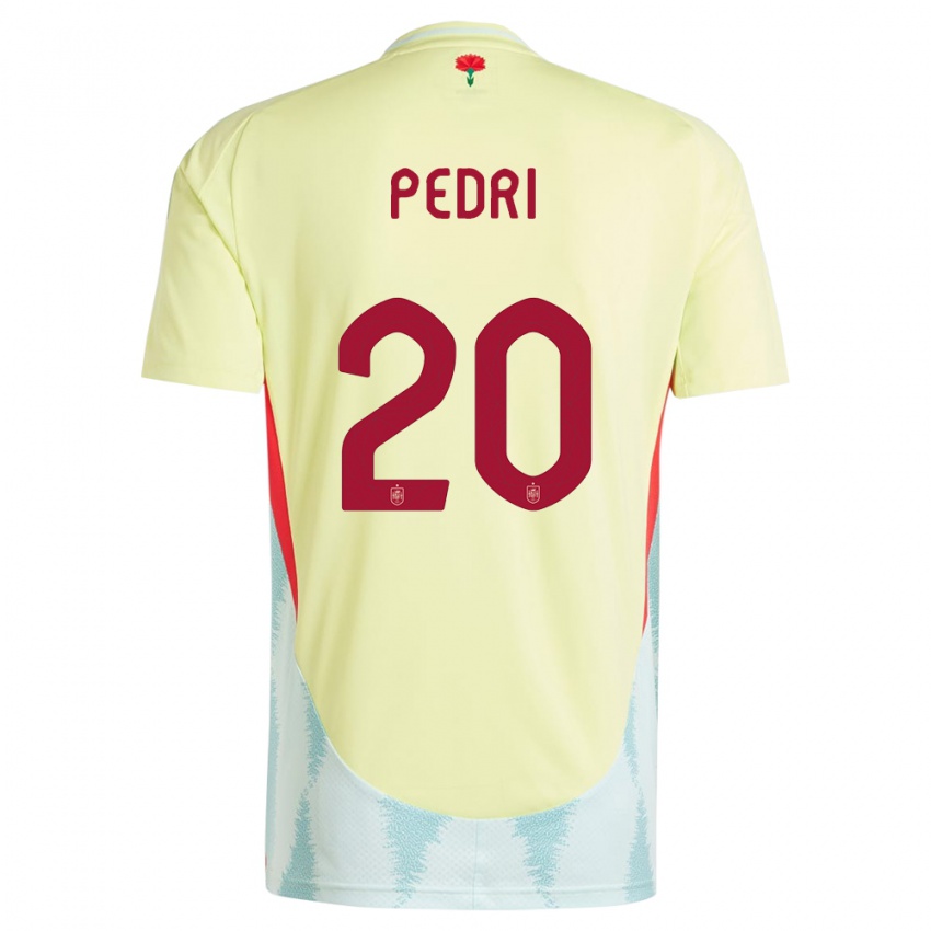 Hombre Camiseta España Pedri #20 Amarillo 2ª Equipación 24-26 La Camisa Chile