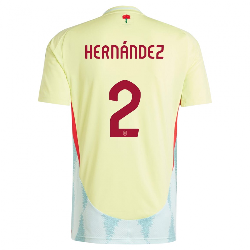 Hombre Camiseta España Oihane Hernandez #2 Amarillo 2ª Equipación 24-26 La Camisa Chile