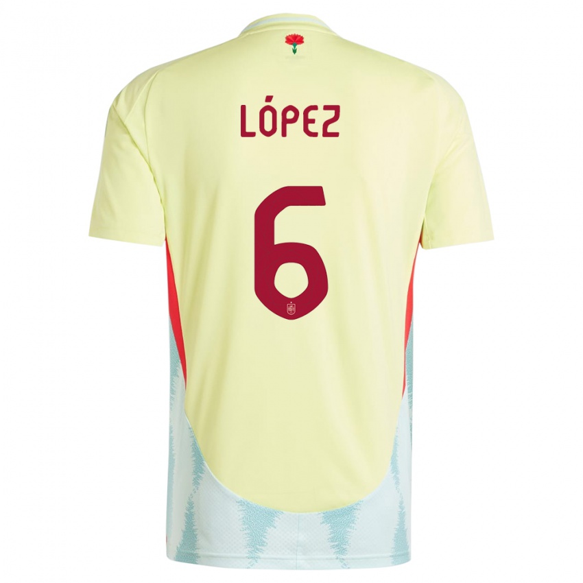 Hombre Camiseta España Maitane Lopez #6 Amarillo 2ª Equipación 24-26 La Camisa Chile