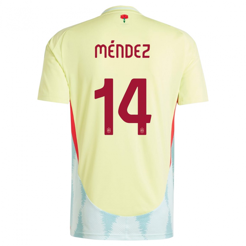 Hombre Camiseta España Maria Mendez #14 Amarillo 2ª Equipación 24-26 La Camisa Chile